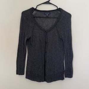 American Eagle Lightweight Knit Gray Cardigan